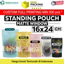 Standing Pouch 16x24cm MATTE WINDOW VARIAN Plastik Klip Sealer Makanan