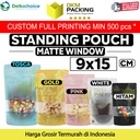 Standing Pouch 9x15cm MATTE WINDOW VARIAN Plastik Klip Sealer Makanan