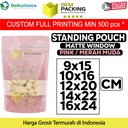 Standing Pouch PINK MATTE WINDOW VARIAN Plastik Klip Kemasan Makanan