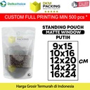 Standing Pouch WHITE MATTE WINDOW VARIAN Plastik Klip Kemasan Makanan
