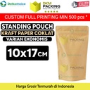 Plastik Klip 10x17cm Kraft Paper Ekonomis FULL ZIPLOCK Standing Pouch