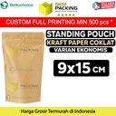 Plastik Klip 9x15cm Kraft Paper Ekonomis FULL ZIPLOCK Standing Pouch