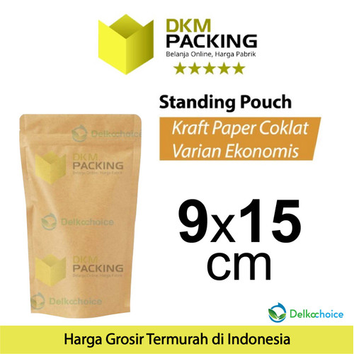 Standing Pouch Kraft Paper Ekonomis FULL ZIPLOCK DELKOCHOICE