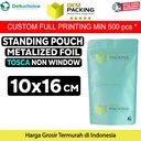 Plastik Klip 10x16cm Tosca Full Metalize Foil Ziplock Standing Pouch