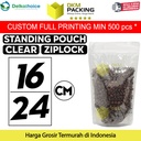 Plastik Klip Bening 16x24 Standing Pouch Clear Ziplock Sealer Makanan