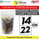 Standing Pouch Clear 14x22 Plastik Klip Bening Ziplock Sealer Makanan