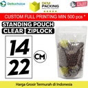 Plastik Klip Bening 14x22 Standing Pouch Clear Ziplock Sealer Makanan