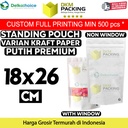 Standing Pouch 18x26cm White Kraft ZIPLOCK Plastik Klip Sealer Makanan