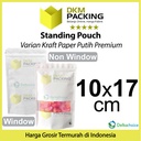 Standing Pouch White Kraft Window ZIPLOCK Plastik Klip Sealer Makanan