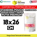 Standing Pouch 18x26cm White Kraft Window ZIPLOCK Plastik Klip Sealer