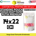 Standing Pouch 14x22cm White Kraft Window ZIPLOCK Plastik Klip Sealer