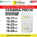 Standing Pouch ZIPLOCK Plastik Klip White KRAFT FULL SEALER MAKANAN