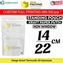 Standing Pouch 14x22 ZIPLOCK Plastik Klip White KRAFT FULL DELKOCHOICE