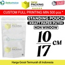 Standing Pouch 10x17 ZIPLOCK Plastik Klip White Kraft FULL DELKOCHOICE