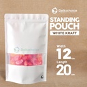 Plastik Klip WHITE KRAFT PAPER STANDING POUCH ZIPLOCK DELKOCHOICE