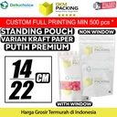 Plastik Klip White KRAFT 14x22cm Standing Pouch ZIPLOCK DELKOCHOICE