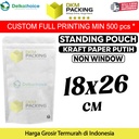 Plastik Klip White KRAFT Non Window 18x26cm Standing Pouch ZIPLOCK