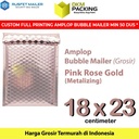 AMPLOP BUBBLE MAILER PINK ROSE GOLD 18X27 BUBBLE WRAP ENVELOPE RUSFET