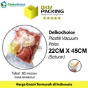 Plastik Vacuum Bag 22x45cm POLOS DELKOCHOICE Vacum Vakum Seal Makanan