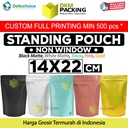Standing Pouch Ziplock 14x22cm Plastik Klip Makanan Full Metalize Foil