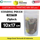 Standing Pouch Matte 10x17cm Ziplock Plastik Klip Kemasan Makanan