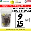 Standing Pouch Clear Plastik Klip Bening Ziplock Sealer Makanan