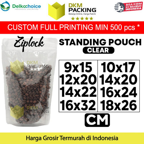 Plastik Klip Bening Standing Pouch Clear Ziplock Sealer Makanan