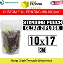 Standing Pouch Clear 10x17 Plastik Klip Bening Ziplock Sealer Makanan