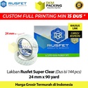 Lakban 24mm x 90yard RUSFET Plakban Isolasi OPP PREMIUM TERMURAH /DUS