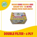 Masker SENSI 3Ply Duckbill KIDS Face Mask BOX isi 40pcs - WHITE KIDS
