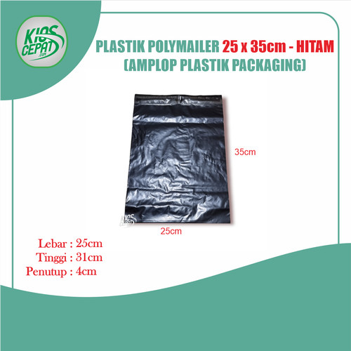 Plastik Polymailer 25 x 35cm - HITAM (Amplop Plastik Packaging)