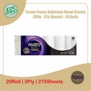 Tissue Paseo Bathroom Royal Classic (3Ply - 275 Sheets) - 20 Rolls