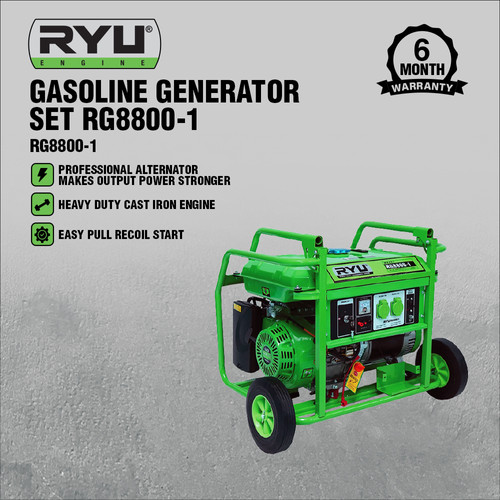 Ryu Gasoline Generator Set Rg8800-1 - Generator Listrik