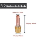 WP17 WP18 WP26 Gas Lens Keramik Collet Body Insulator 54N01 WP Torch