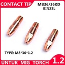 Contact Tip kontak tip M8x30x1.2mm MB36/MB 36KD sparepart las alat CO