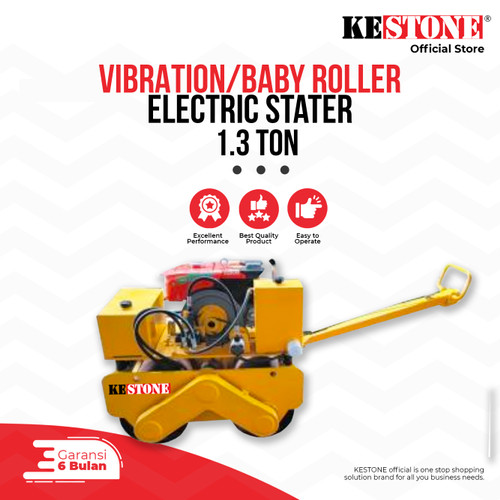Baby Vibration Roller Electric Stater 1,3 Ton - Mesin Perata Aspal