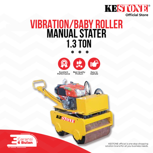 Baby Vibration Roller Manual Stater 1,3 Ton - Road Roller Perata Aspal
