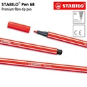 STABILO Pen 68 Light Red Isi 1 pcs / Highlighter Pen / Marker / Merah