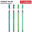 STABILO SET 4 - Pen 68 Shades of Green / Highlighter Marker Pen