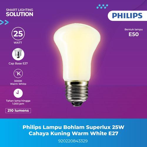 Philips Lampu Bohlam Superlux 25W Cahaya Kuning Warm White E27