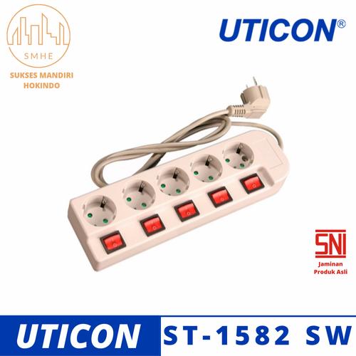 Uticon Stopkontak 5 Lubang ST-1582 SW Kotak Kontak Multi kombinasi ORI