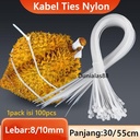 Kabel Ties Lebar 8mm 10mm Panjang 300mm 550mm Cable Tie Nylon 1pack 100pcs