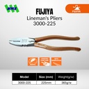 Tang Potong Kombinasi Fujiya 3000-225 Lineman's Pliers 225mm 9 Inci Baja 3.6mm Kabel VA VVF Bisa Crimping