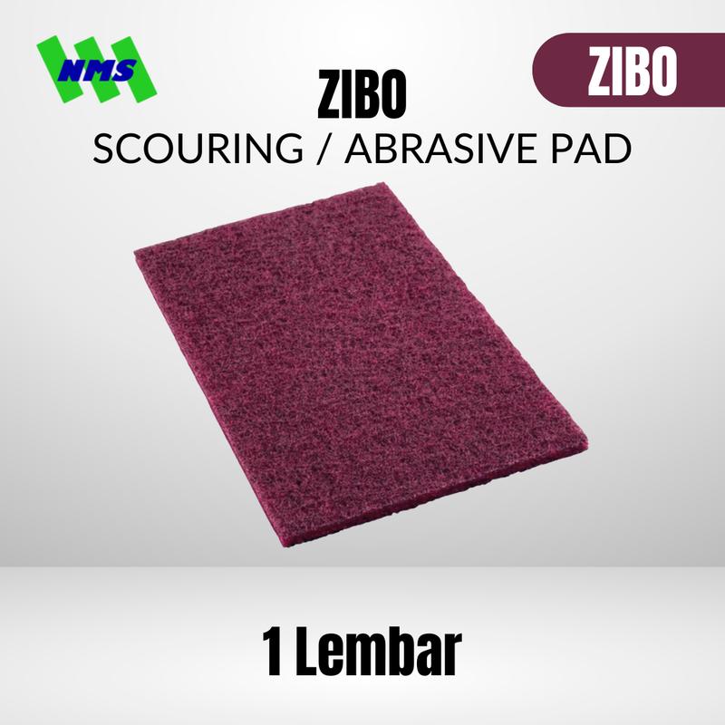 Serabut Amplas Zibo AAX67-1H Scouring Abrasive Pad 15cm x 23cm Merah maroon Grit #320 Penghalus Bekas Gerinda