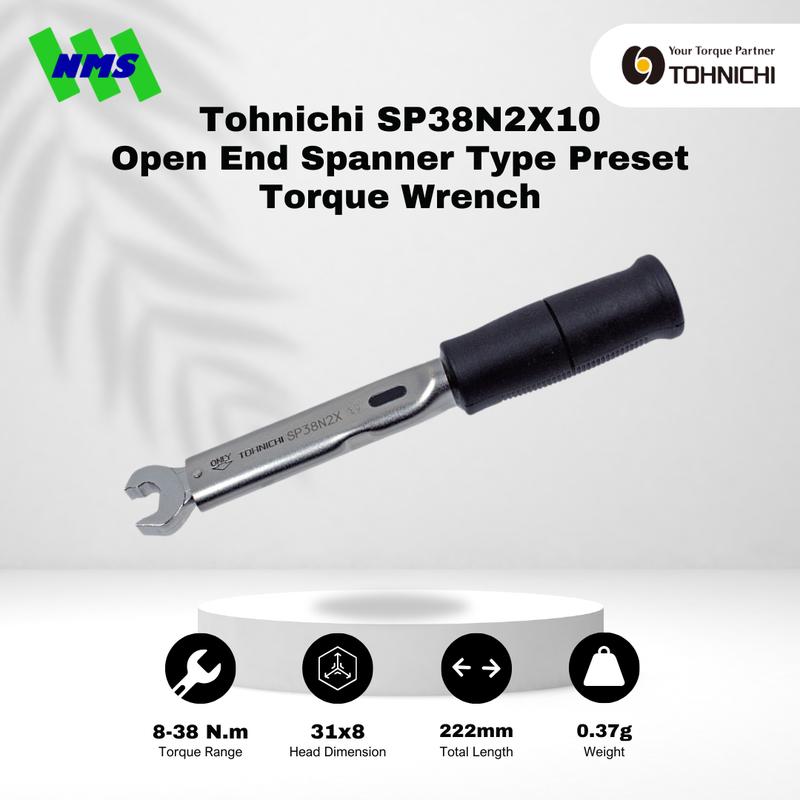 Tohnichi Preset Spanner Head Torque Wrench SP38N2x10 8 - 38Nm