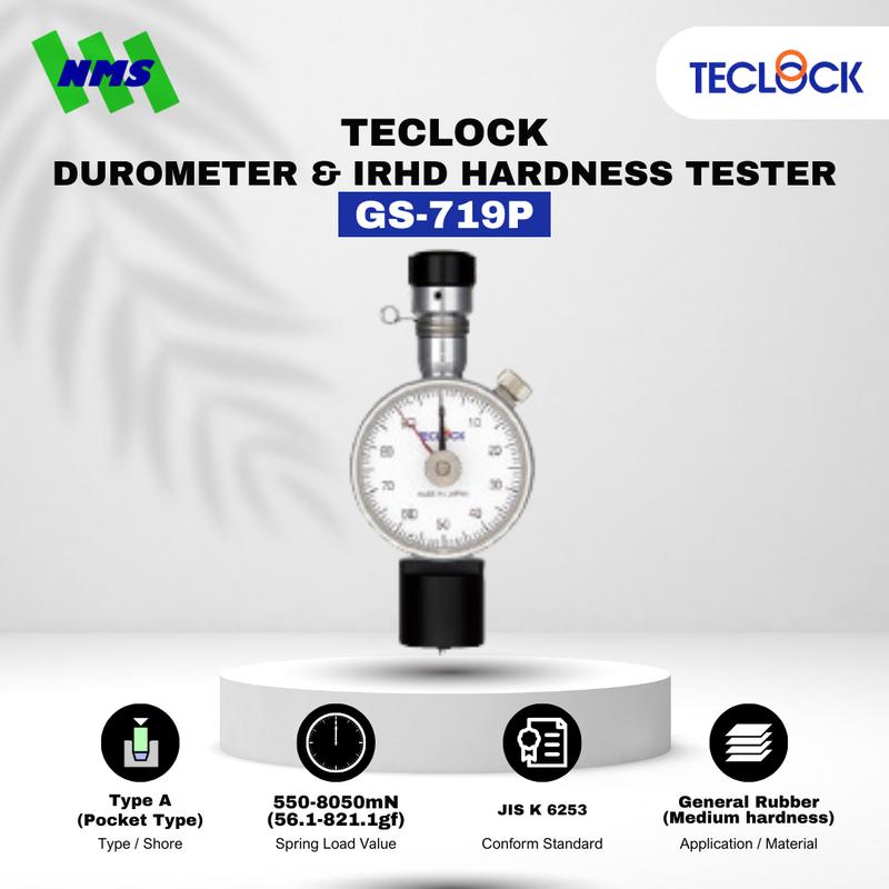 TECLOCK GS-719P Durometer Hardness Tester 8050mN Shore A Medium Hard