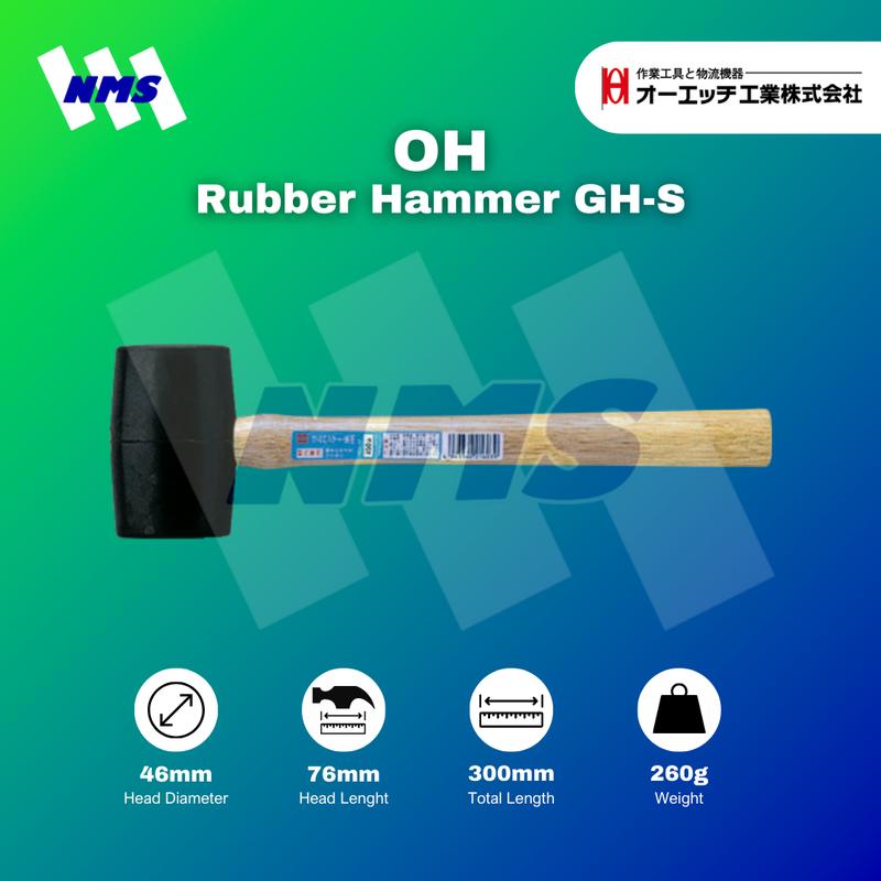 Palu Karet OH GH-S 46mm Black Rubber Hammer #1/2 Pound
