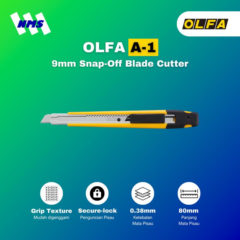Pisau Potong OLFA A-1 Snap-Off Blade Cutter Original Kater Kantor