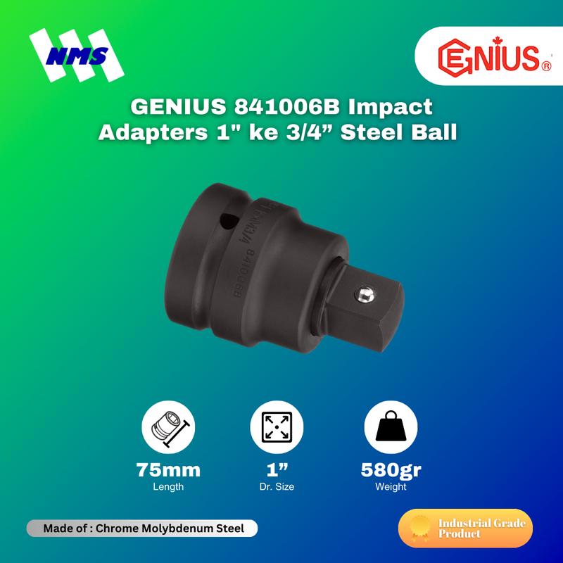 Konverter GENIUS 841006B 1" ke 3/4" Impact Adapters Steel Ball L=75mm