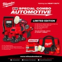 Milwaukee M12 FIWF12-0C BPS-0 BI-0 Automotive Combo Impact Wrench + Polisher + Inflator - Mesin Poles Pompa Pengencang Baut Termasuk Baterai Charger DLL